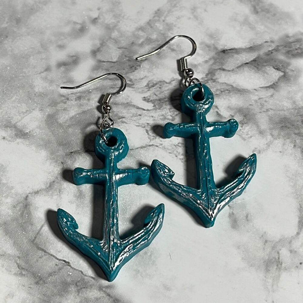 Handmade Anchor Earrings NWOT
